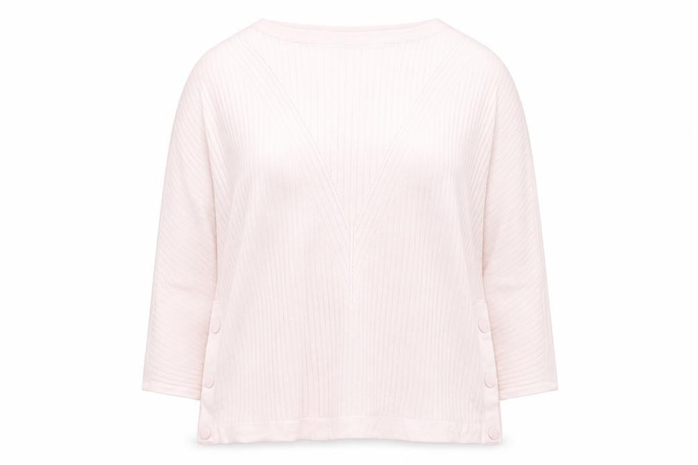 Marks and Spencer Women Pink XL Ribbed V-Neck Pullover Jumper