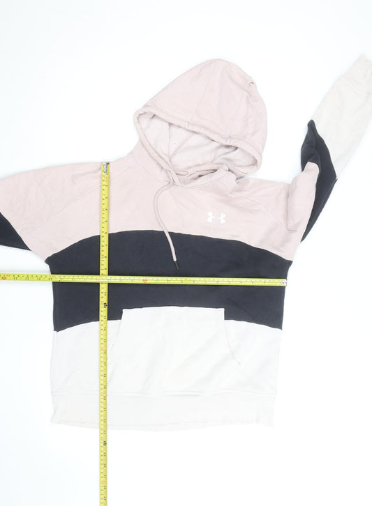 Under Armour Men's Beige Colour Block Pullover Hoodie Size S
