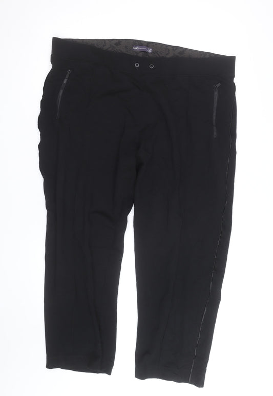 Marks and Spencer Women’s Black Size 22 Straight Leg Trousers