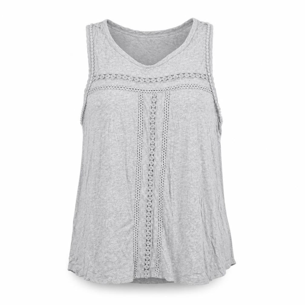 Gap Women’s Grey Crochet Trim Sleeveless Tank Top M