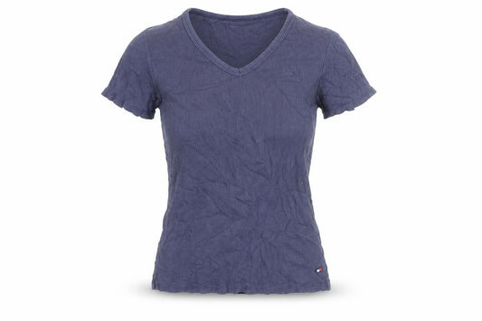 Tommy Jeans Women's Blue V-Neck Short Sleeve Cotton T-Shirt M