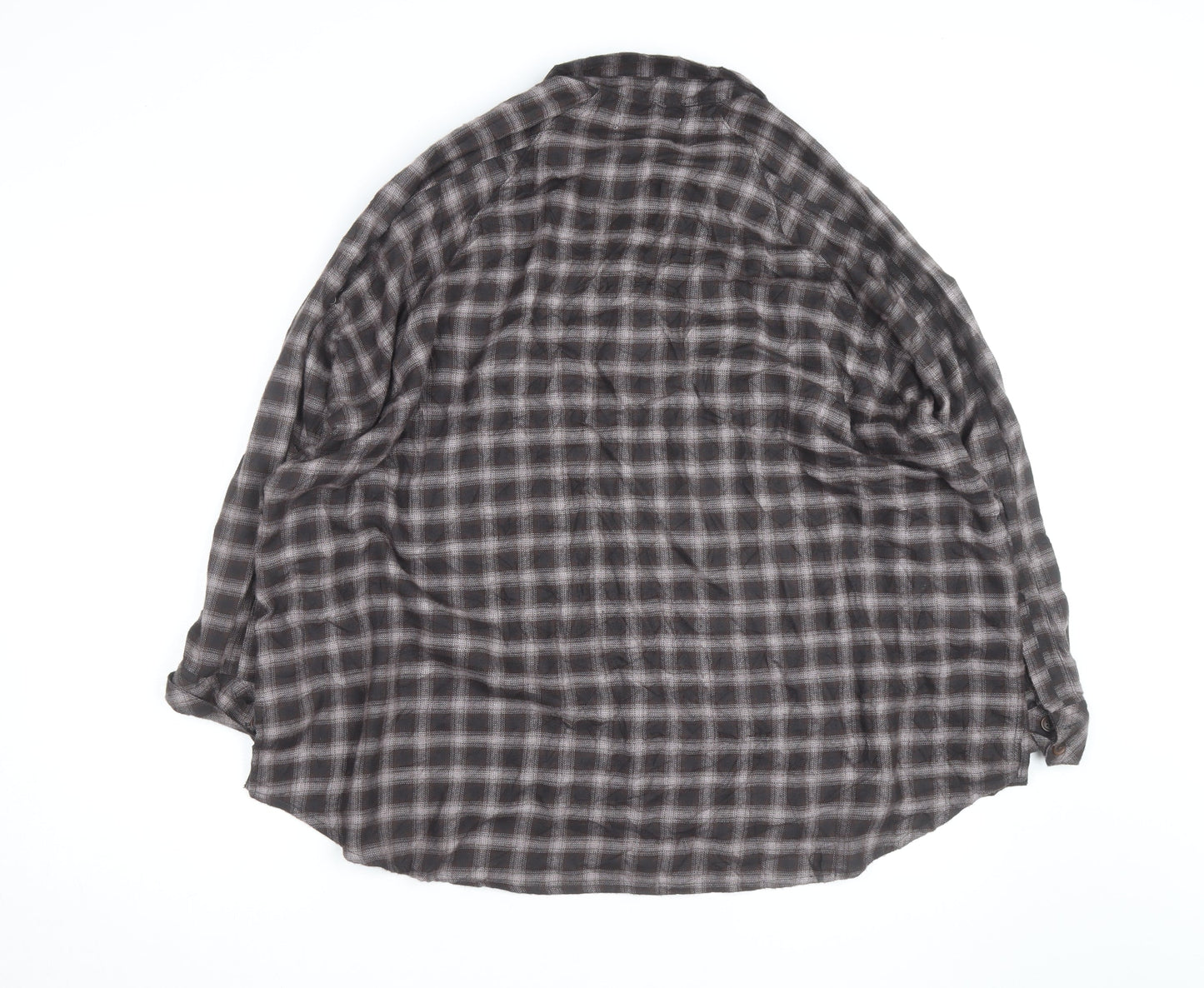 Urban Outfitters Men's Brown Check Flannel Relaxed Fit Shirt M