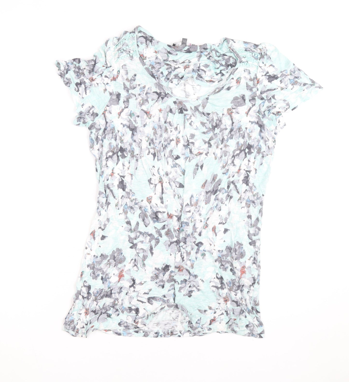 Per Una Women’s Multicoloured Floral Beaded Short Sleeve T-Shirt Size 12