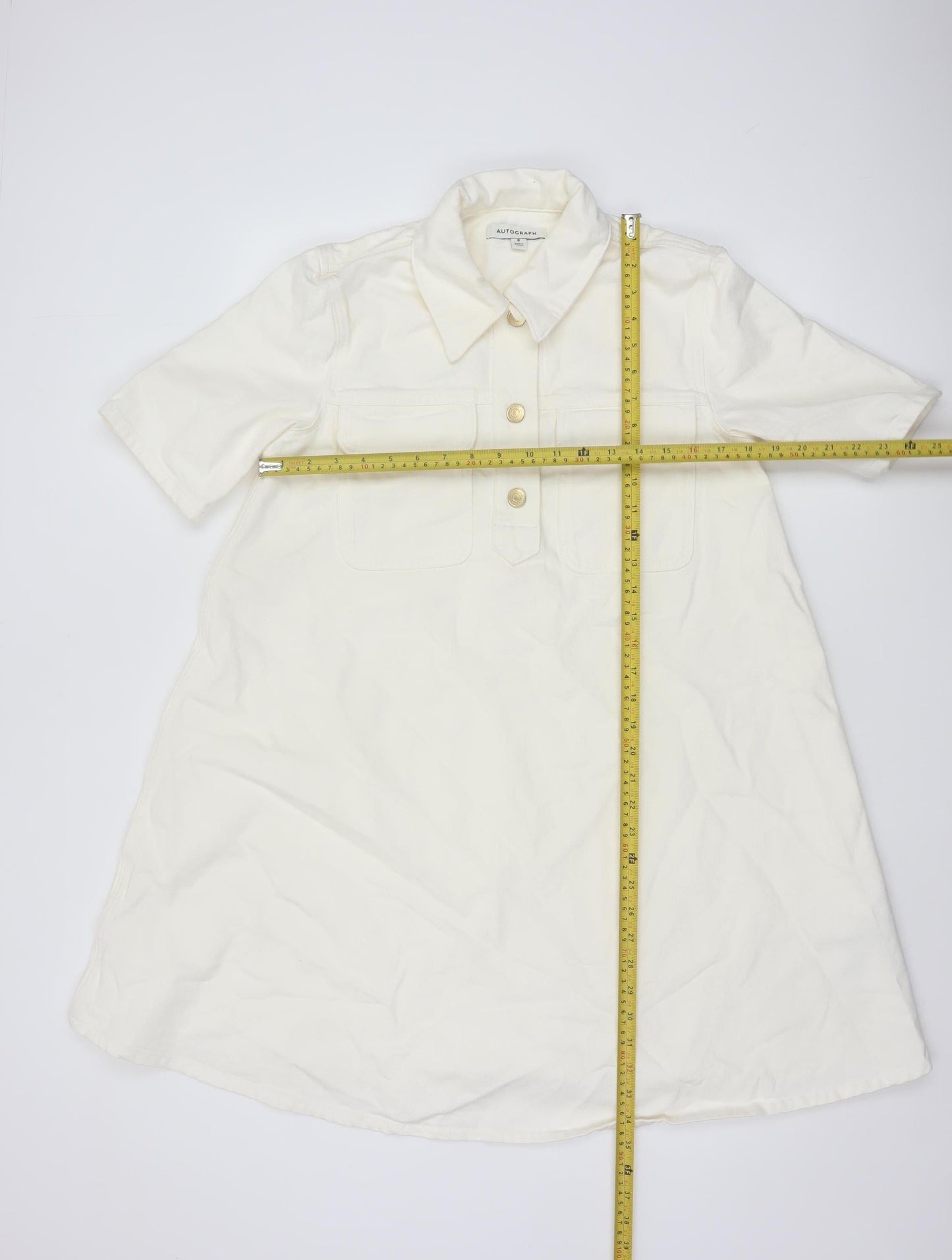 Marks and Spencer Autograph Women’s Ivory Cotton Shirt Dress Size 8