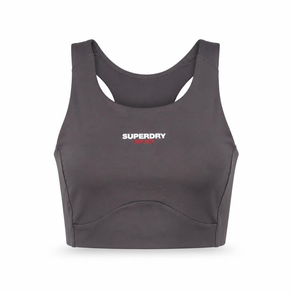 Superdry Women’s Grey Medium Support Sports Bra UK10 Polyester Blend