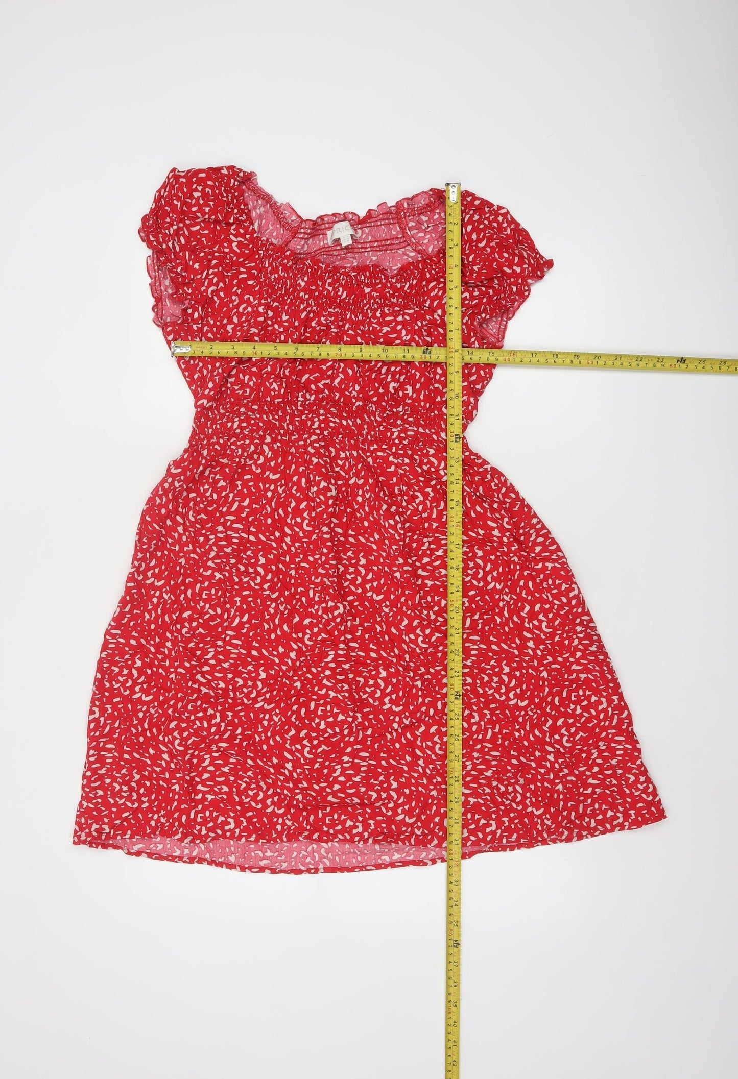 Apricot Women’s Red Floral A-Line Dress Size 16 Short Sleeve