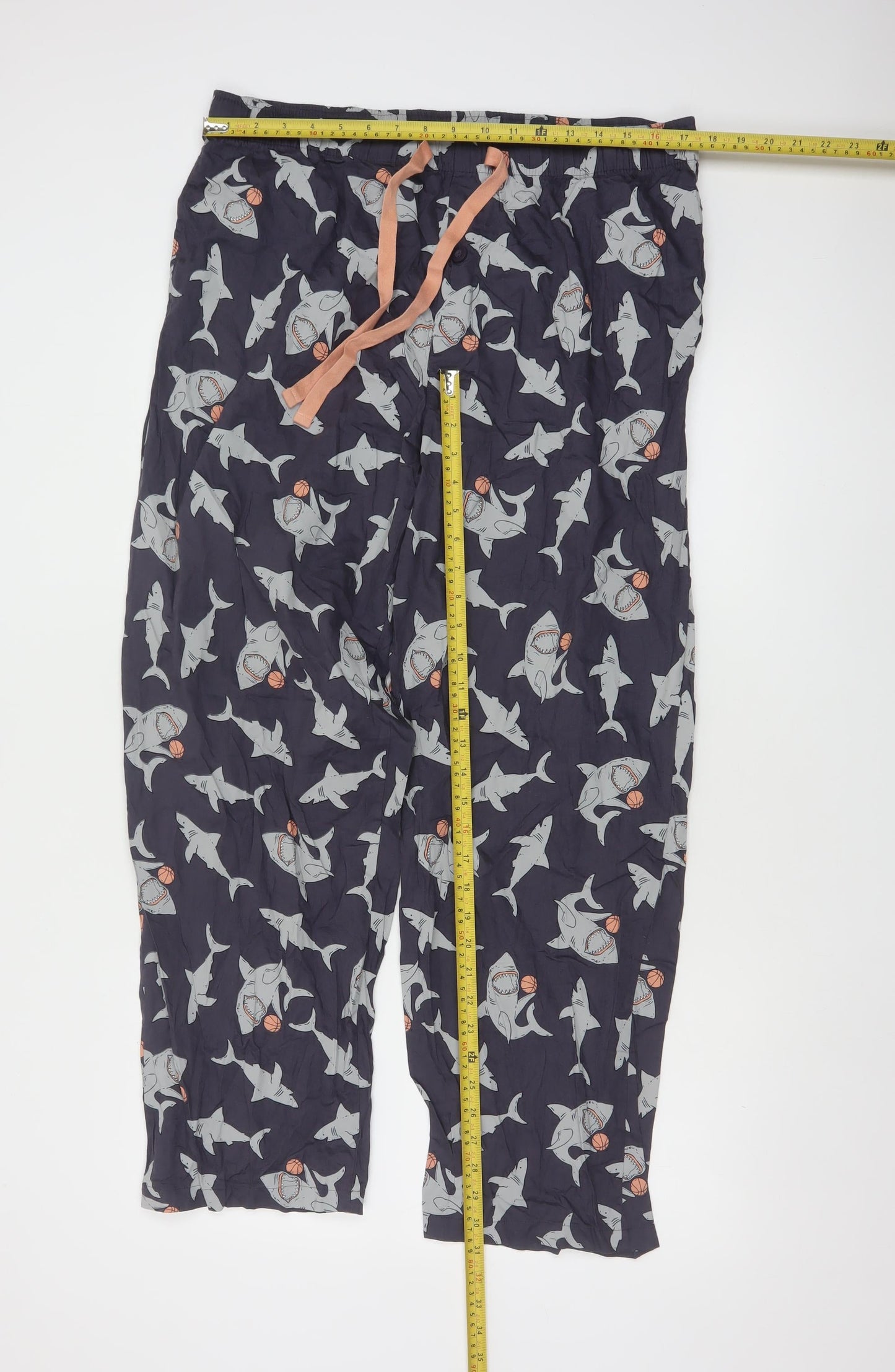 Cyberjammies Men's Blue Shark Print Pyjama Pants Size L