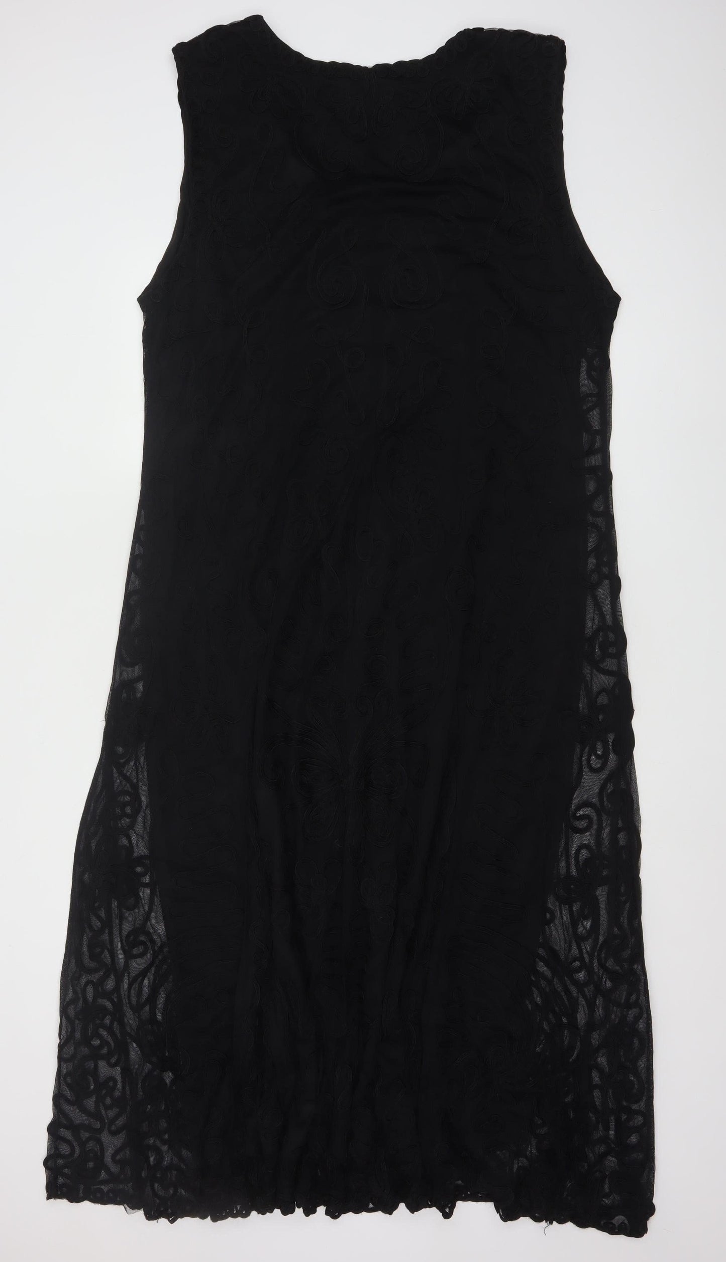 Ann Harvey Women's Black Size 24 Sleeveless Shift Dress