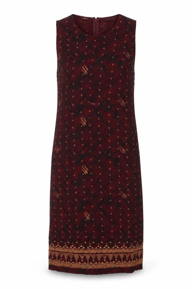 Amanda Smith Petites Brown Silk Sleeveless Shift Dress S