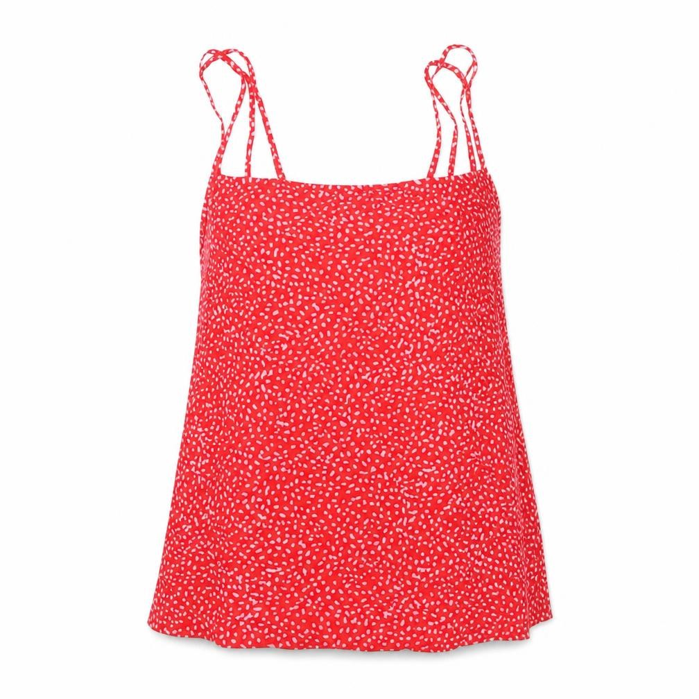 Hush Women's Red Floral Camisole Vest Top Size 8 Viscose Summer