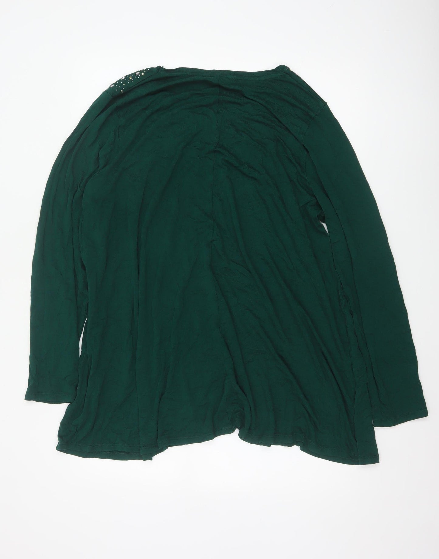 Yours Women’s Green Plus Size 22 Long Sleeve Beaded Tunic Top