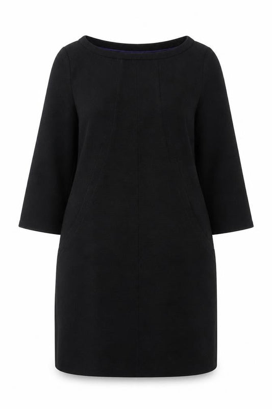 Boden Women Black Shift Dress Size 10 Petite 3/4 Sleeve Knit Workwear