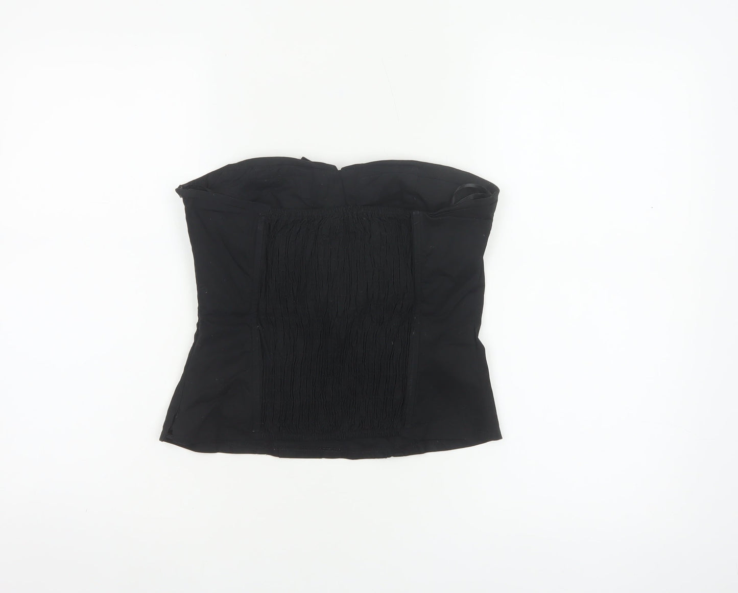 Jane Norman Women Black Strapless Ruffle Blouse Size 14