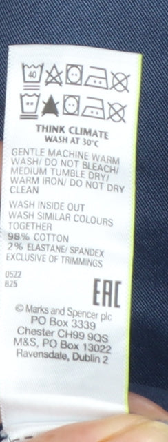 Marks and Spencer Men’s Blue Regular Fit Chino Trousers 40x29