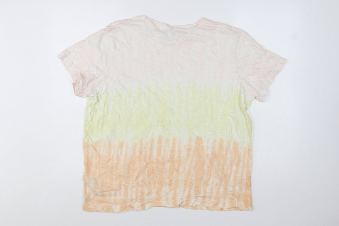 Marks and Spencer Womens Multicoloured Tie Dye Cotton T-Shirt Size 16