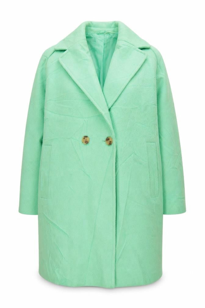 Marks & Spencer Women’s Green Wool Blend Mid-Length Coat Size 18