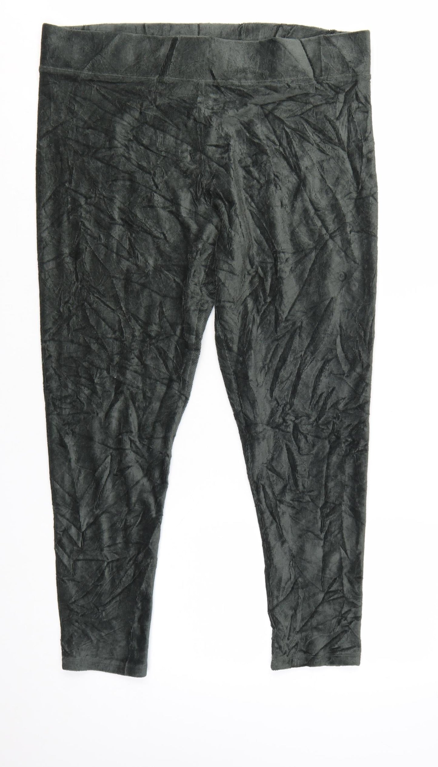 Marks and Spencer Women’s Black Velvet Stretch Ankle Leggings Size 20