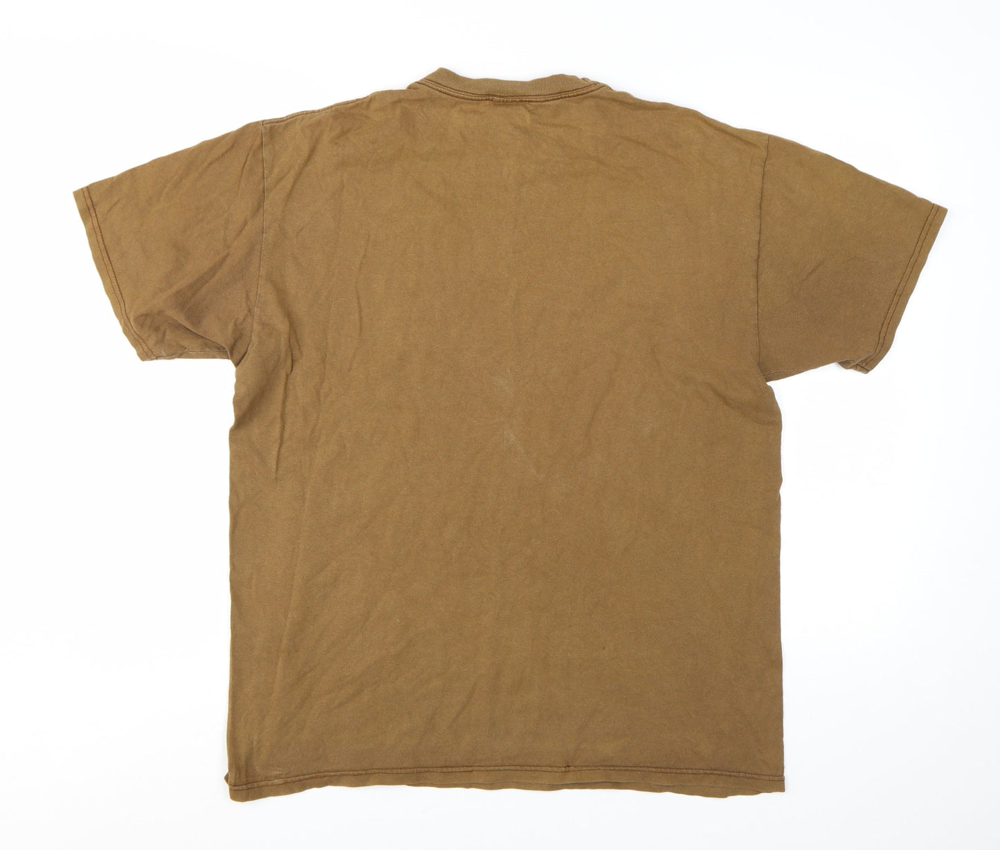 Stussy Men's Brown Graphic Logo T-Shirt Large Cotton Short Sleeve