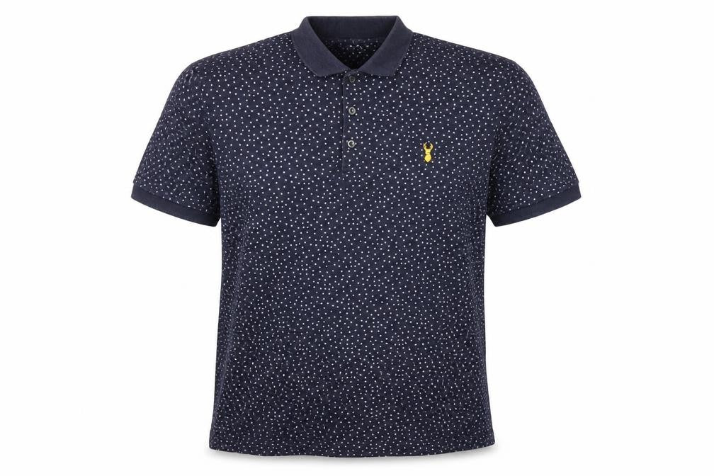 Next Men’s Blue Polka Dot Cotton Polo Shirt Size Large
