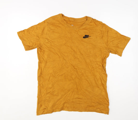 Nike Boys Mustard Yellow Short Sleeve T-Shirt 158-170cm Classic Fit