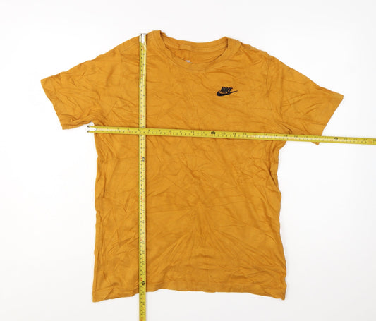 Nike Boys Mustard Yellow Short Sleeve T-Shirt 158-170cm Classic Fit