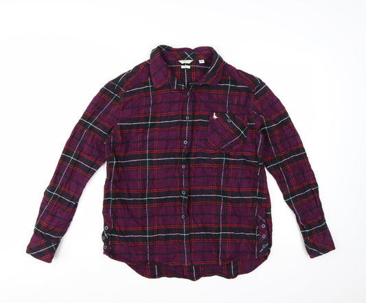 Jack Wills Womens Multicoloured Plaid Cotton Button-Up Shirt Size 10