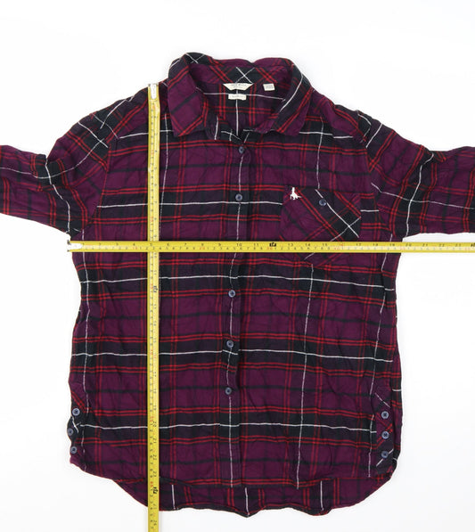 Jack Wills Womens Multicoloured Plaid Cotton Button-Up Shirt Size 10