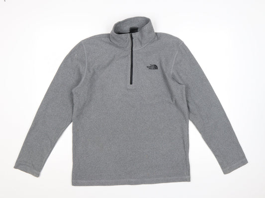 The North Face Mens Grey Fleece 1/4 Zip Pullover Sweatshirt Size S