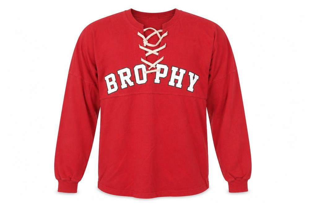 Spirit Jersey Men's Red Brophy Lace Up Long Sleeve Cotton Top M