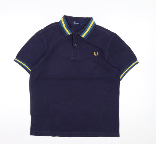 Fred Perry Men's Blue Cotton Polo Shirt Size S Classic Style