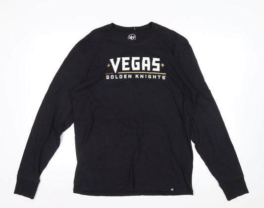 47 Men's Black Vegas Golden Knights Long Sleeve T-Shirt Size M