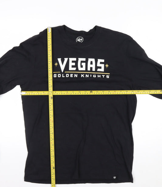 47 Men's Black Vegas Golden Knights Long Sleeve T-Shirt Size M