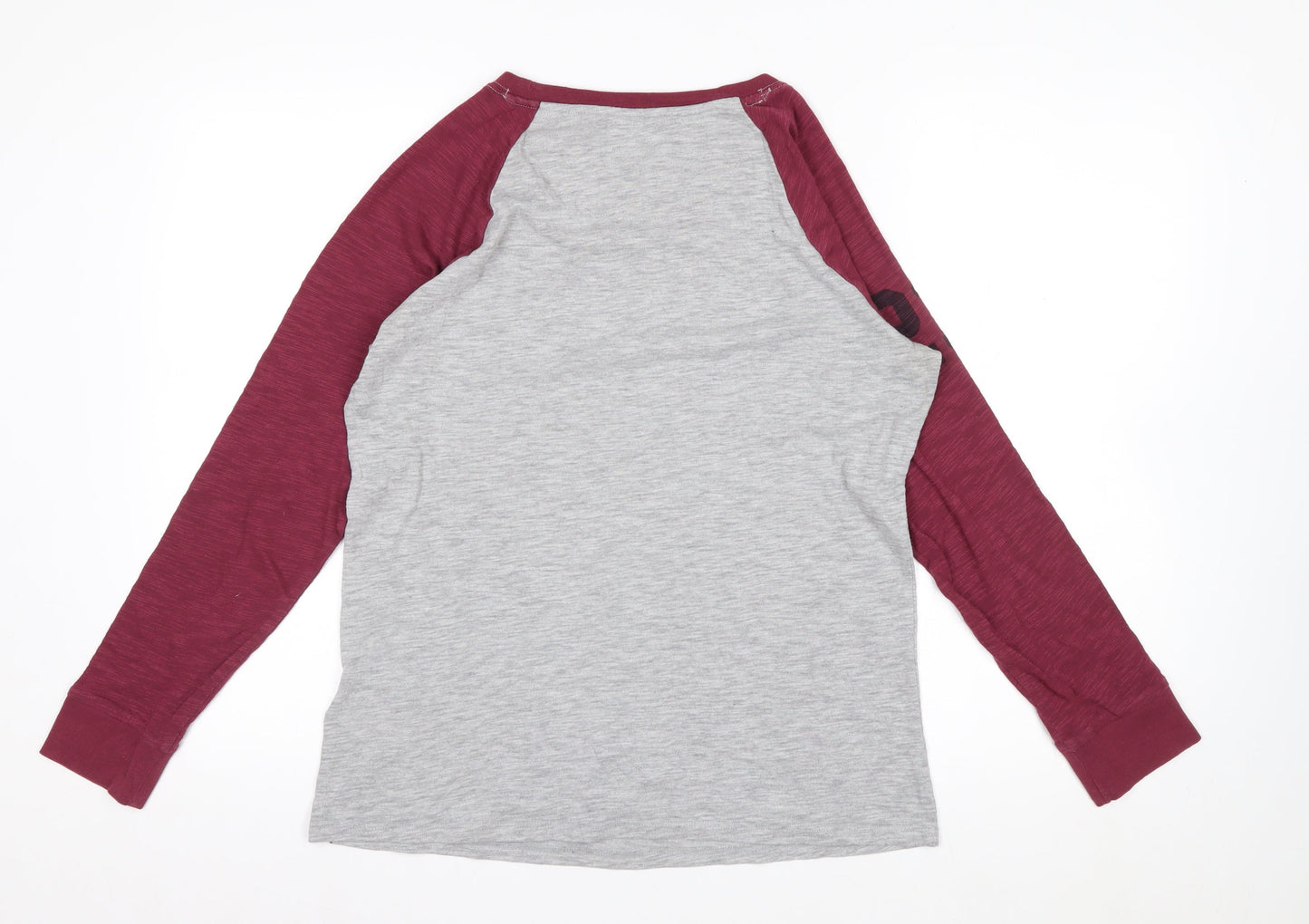 Superdry Women's Grey Long Sleeve Raglan T-Shirt Size 12