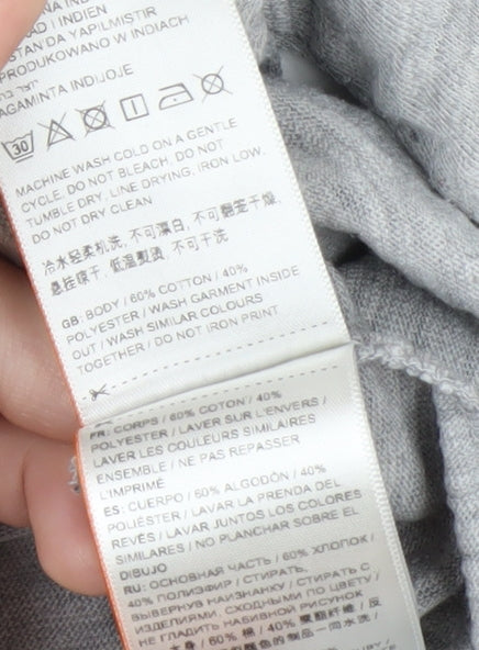 Superdry Women's Grey Long Sleeve Raglan T-Shirt Size 12