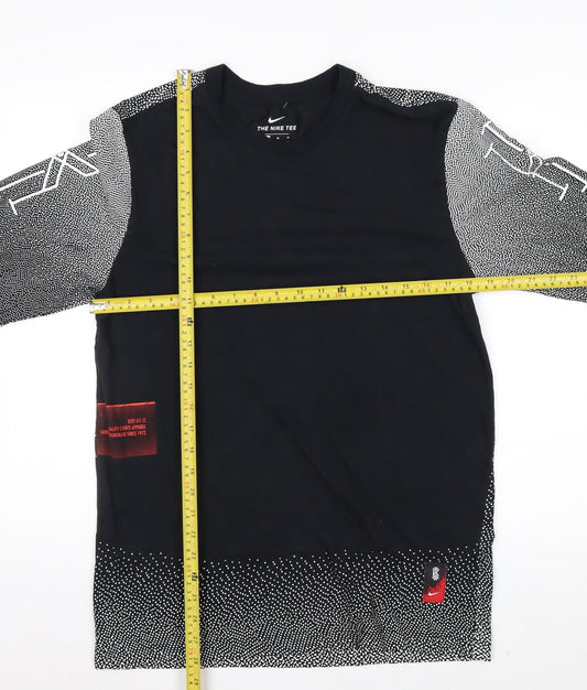 Nike Men's Black Long Sleeve Dri-Fit Graphic Casual Shirt Size M