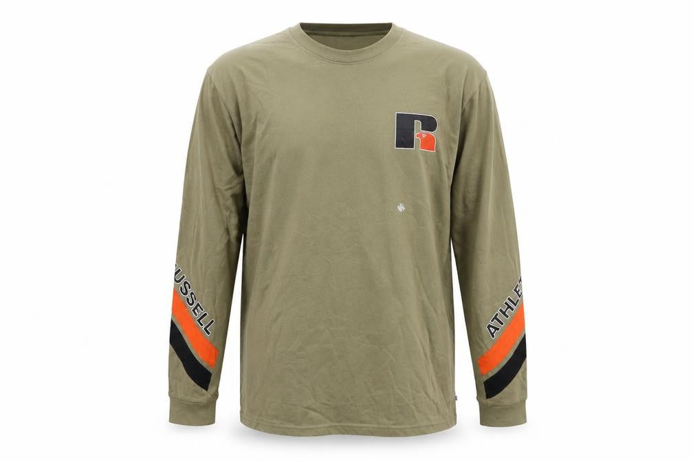 Russell Athletic Men’s Green XL Long Sleeve Sports Cotton Top
