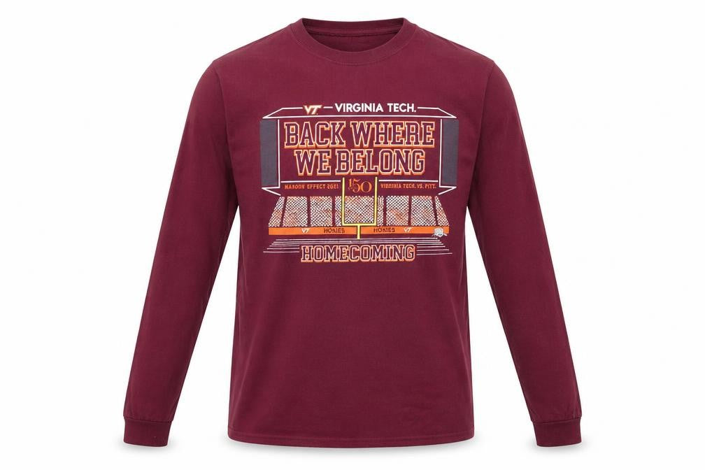 Blue 84 Men’s Red Long Sleeve Virginia Tech Cotton Graphic Top Size M