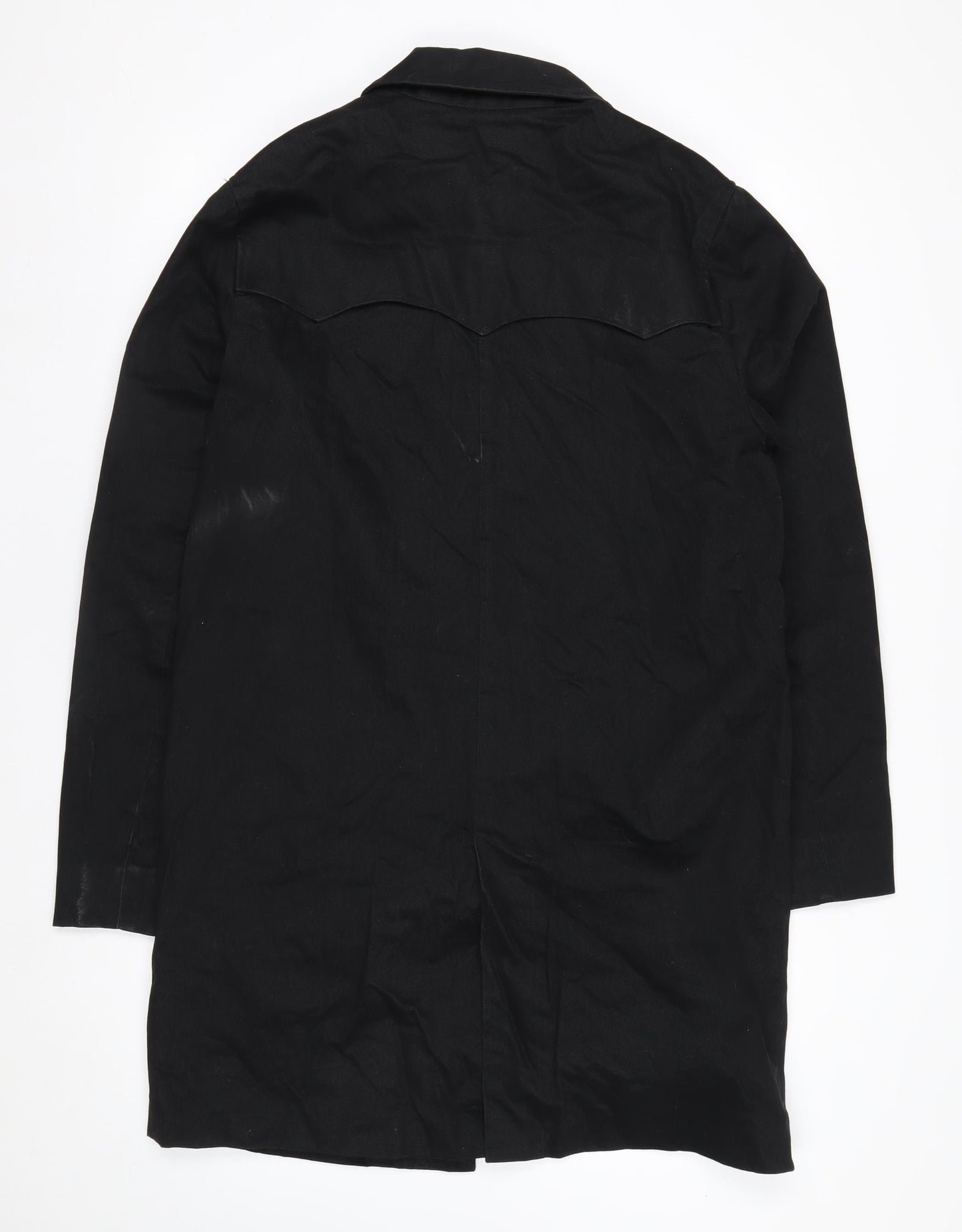 Fred Perry Men's Black Cotton Overcoat Jacket Size S Classic