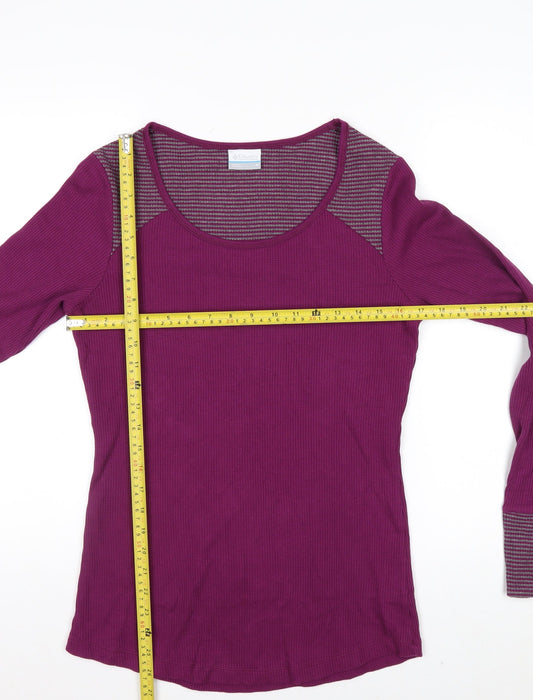 Columbia Women Purple Long Sleeve Basic Knit Top Size M