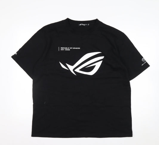 Republic of Gamers Men's Black XL Graphic Cotton T-Shirt