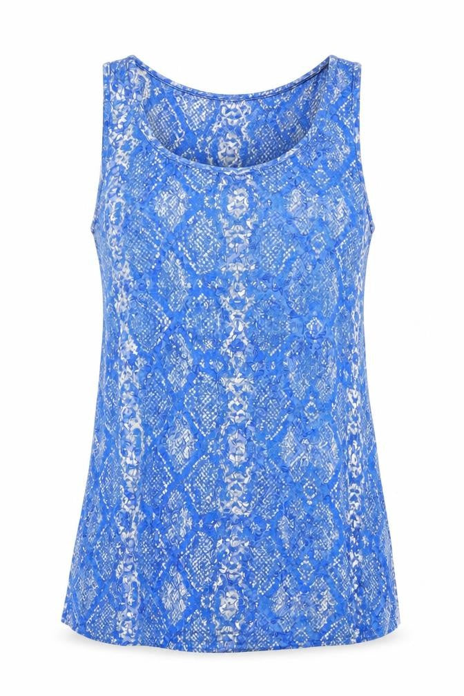 Ruth Langsford Women's Blue Geometric Sleeveless Tank Top Size M