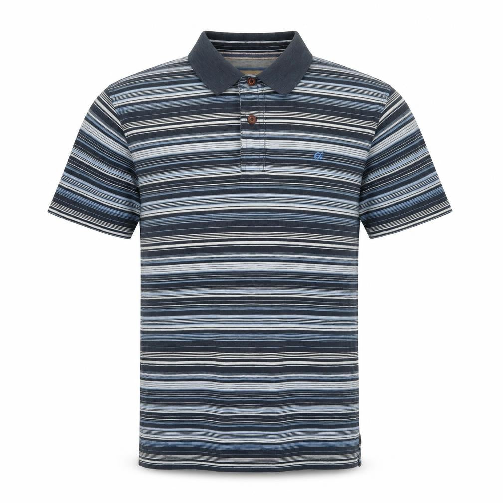 Marks and Spencer Men’s Blue Striped Cotton Short Sleeve Polo M