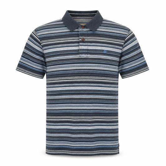 Marks and Spencer Men’s Blue Striped Cotton Short Sleeve Polo M