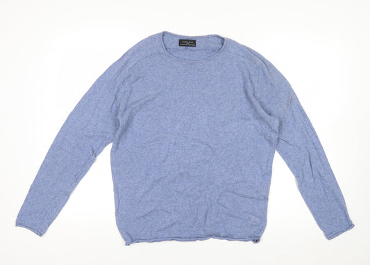 Zara Man Blue Cotton Crew Neck Men’s M Pullover Jumper