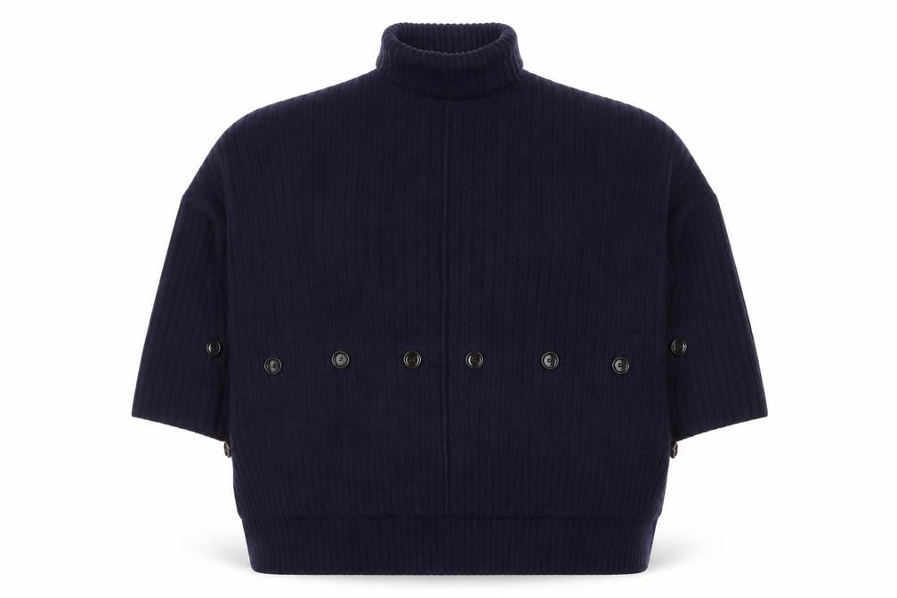 Joseph Women Blue Wool Roll Neck Ribbed Jumper Size M