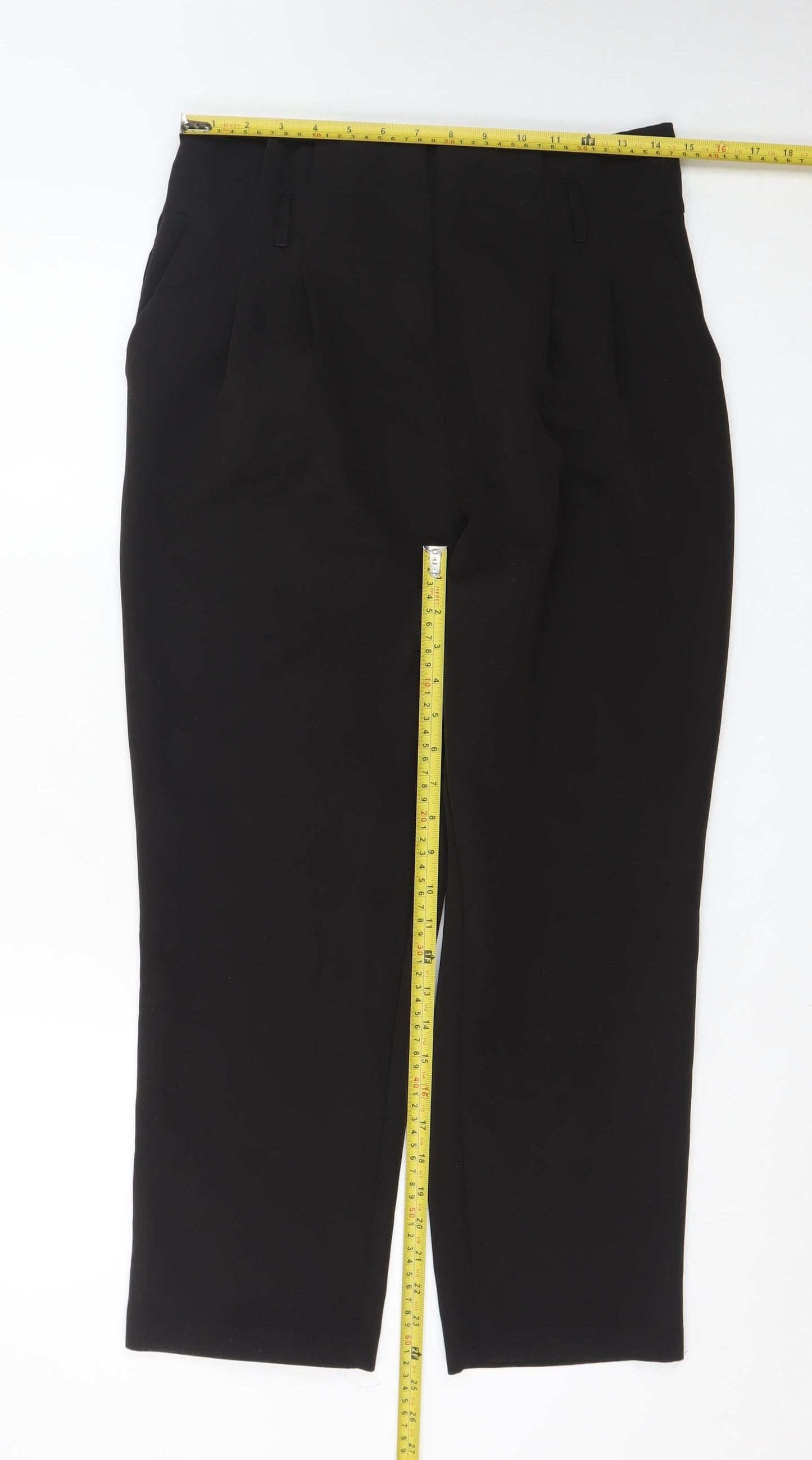New Look Women Black Tapered Stretch Trousers Size 12