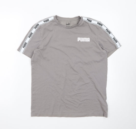 Puma Boys Grey Logo Short Sleeve T-Shirt 15-16 Years