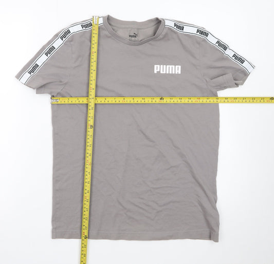 Puma Boys Grey Logo Short Sleeve T-Shirt 15-16 Years