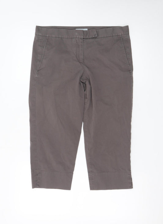 Farhi Womens Brown Cotton Capri Trousers Size 12