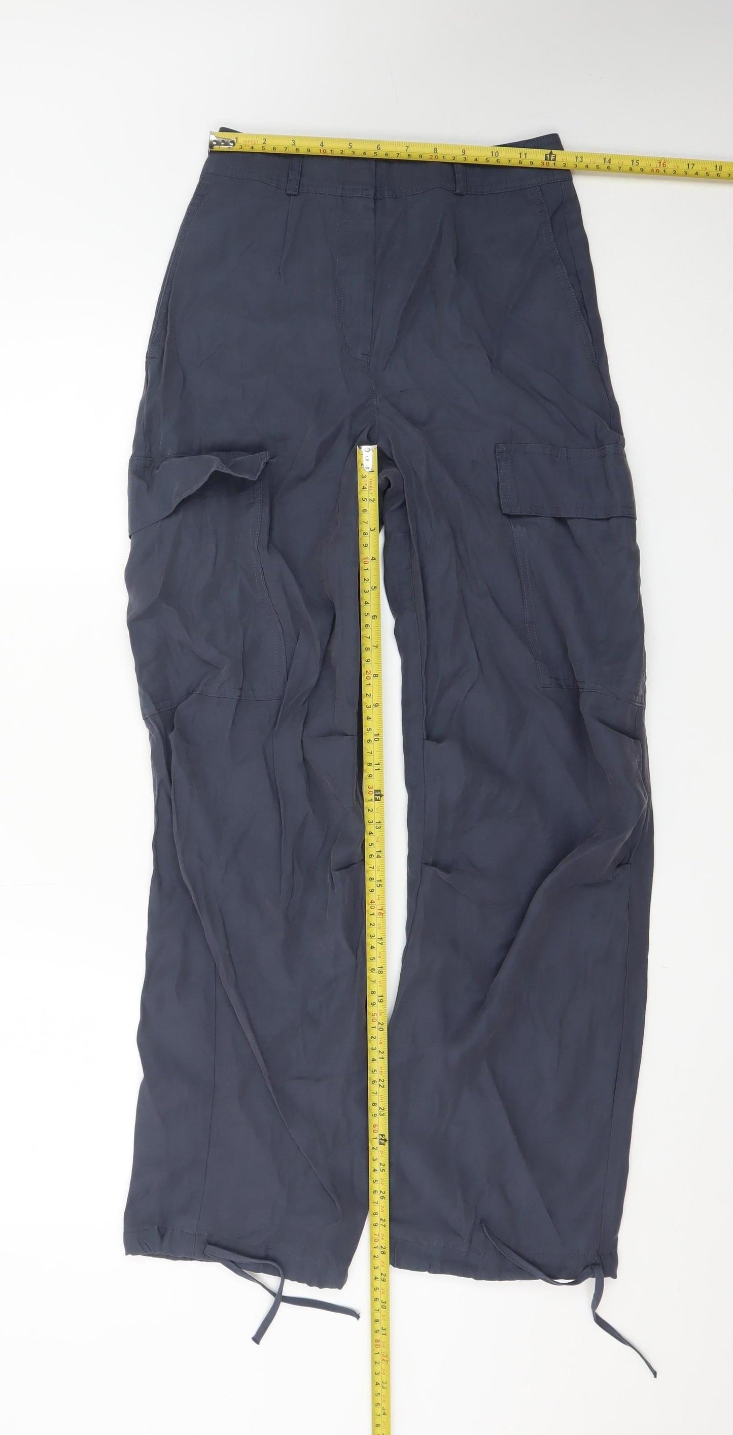Marks and Spencer Women's Navy Cargo Trousers Size 6 Regular